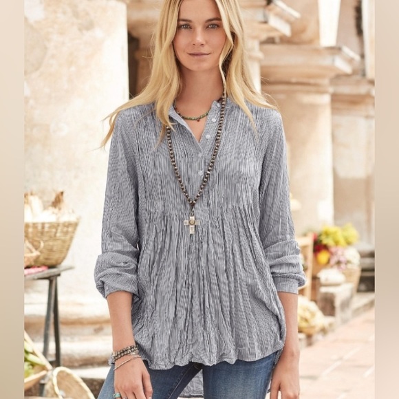 Sundance Long Sleeve Pintuck Blouse Top Size Small NWT - Picture 2 of 13